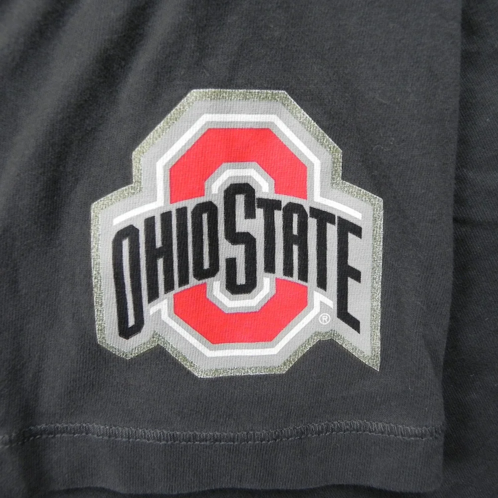 Nike Ohio State Hoodie Mens Large Gray Dri-FIT Long Sleeve T-Shirt Buckeyes NCAA